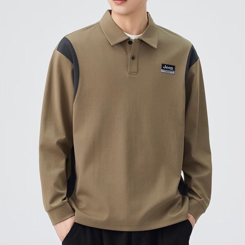 JEEP Men's Long Sleeve Polo T-Shirt