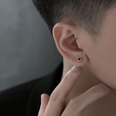 Men's Stud Earrings Are High-end, Ruffian and Handsome, Trendy Men's Simple Small Earrings, Simple New Trendy Black Diamond Earrings, Women's