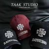 2025 trendy cross baseball cap for women, summer distressed street style with letter embroidery, face-slimming duckbill cap