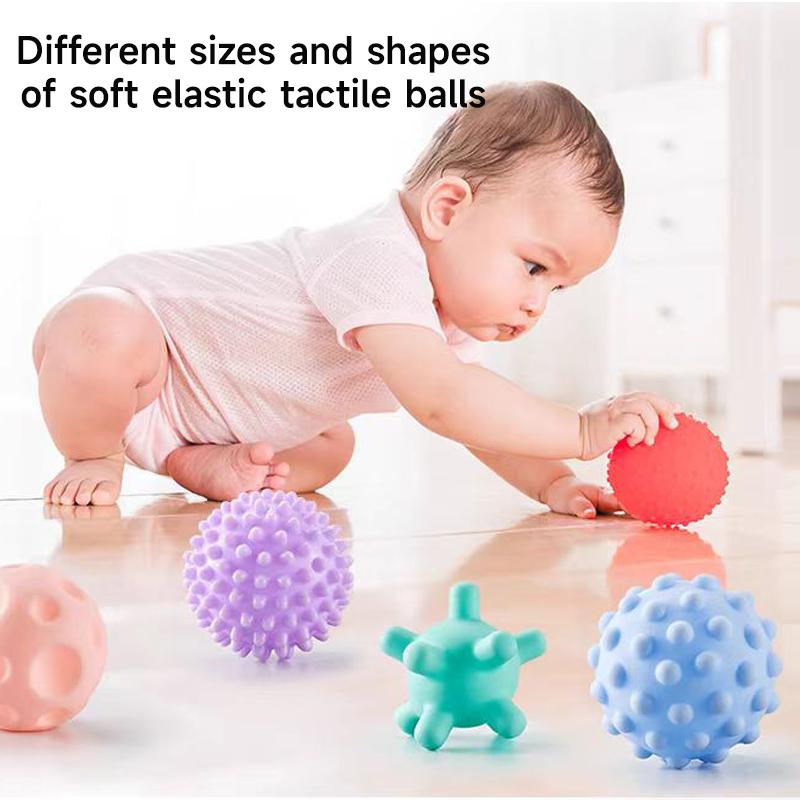 Baby Tactile Senses Toy Sensory Balls Rattles Toy Baby Touch Hand Ball Massage Soft Textured Balls Infant Senses Development Toy