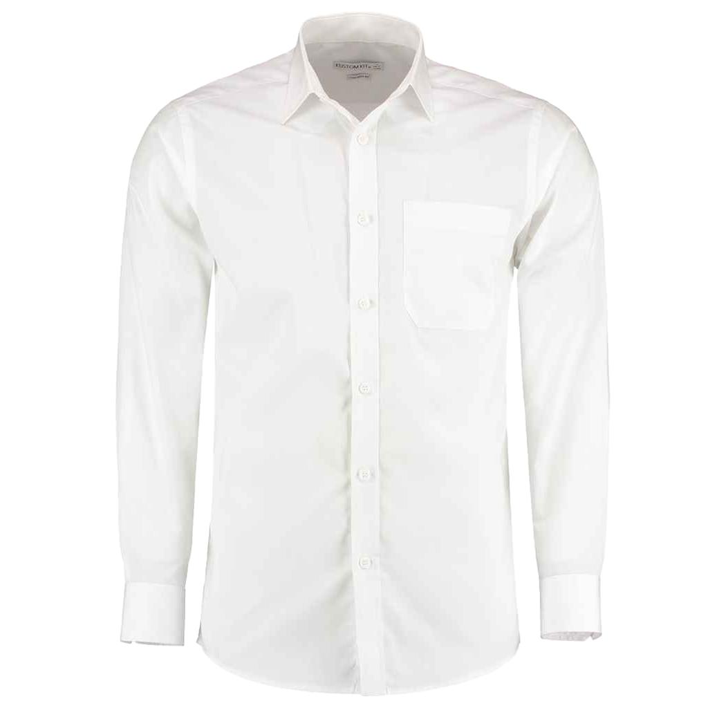 Kustom Kit Mens Poplin Tailored Long-Sleeved Shirt