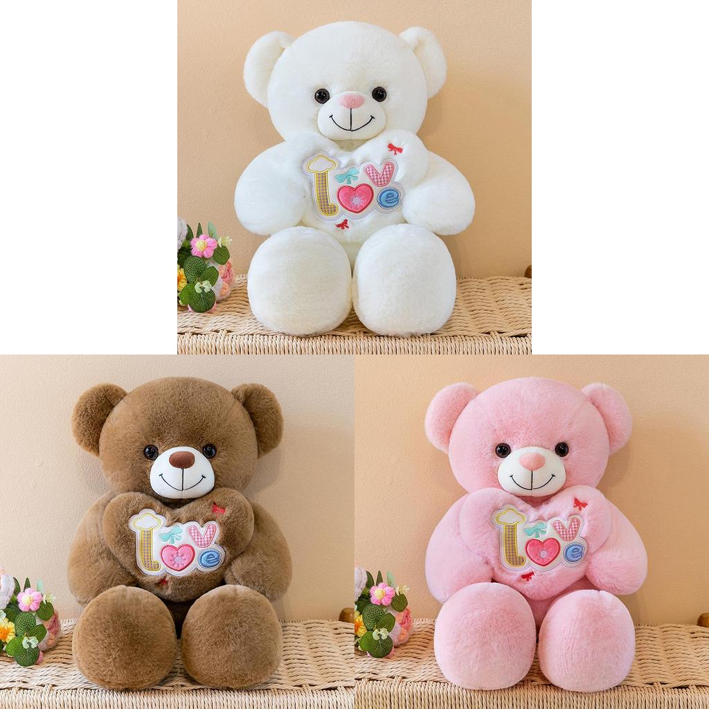 Love Heart Bear Plush Toy With Soft Pp Cotton For Gift Giving And Bed Decoration