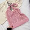 Washable Woven Shopping Bag Large Capacity Shoulder Bag Fashion Hollow Knit Tote Bag  Summer