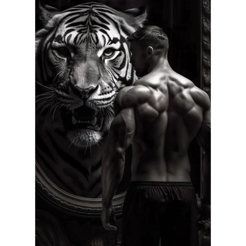 Gym Motivation Muscle Man Canvas Painting Prints Bodybuilding Fitness Wall Art Poster Print Picture for Home Gym Decor