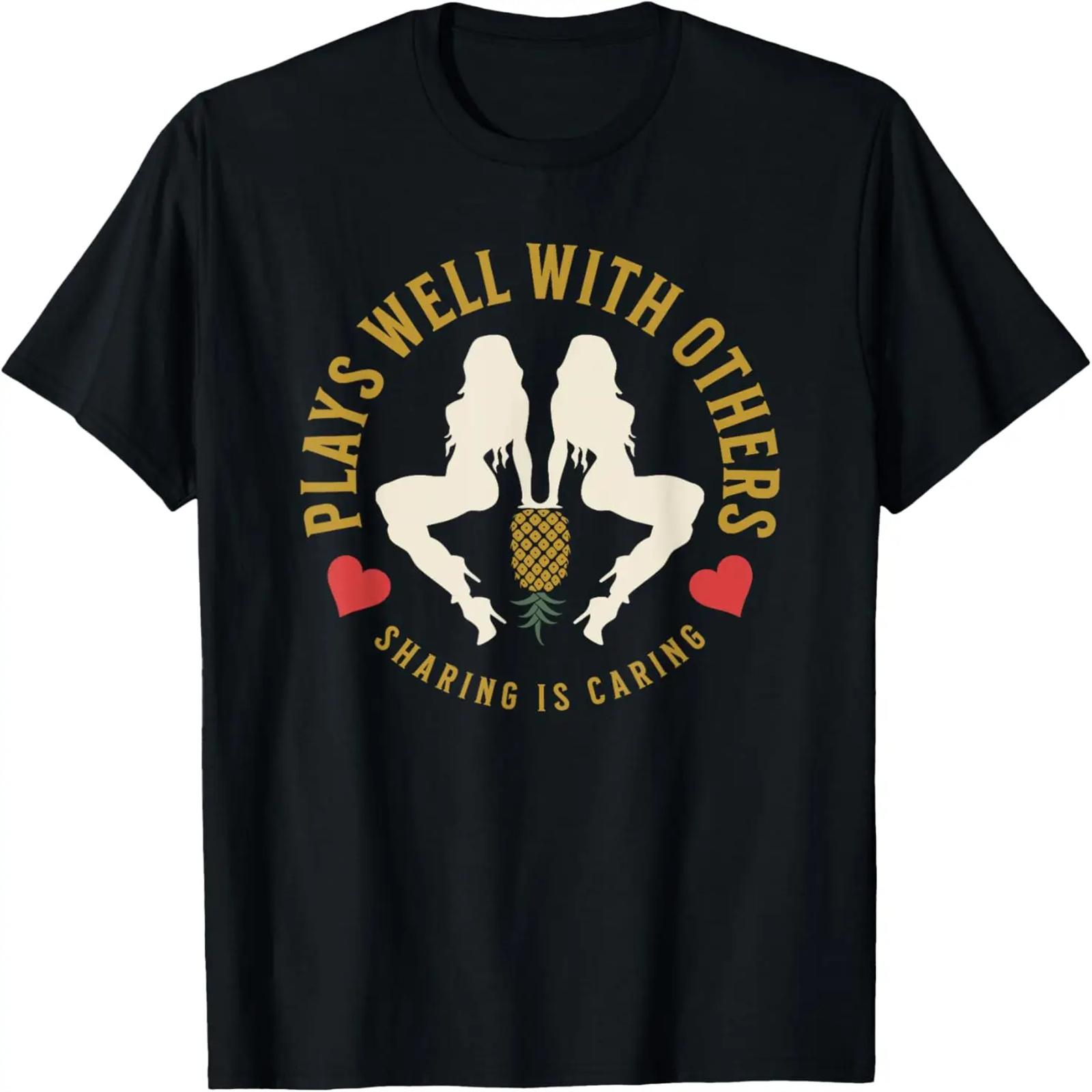 Plays Well With Others Swinger Couples Upside Down Pineapple T-Shirt(1) XXXXXL разноцветный