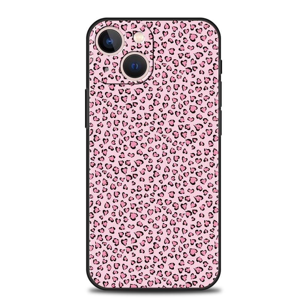 

Phone Case For iPhone 17 16e 15 14 13 12 11 Pro Max SE 7 8 Plus Shell iPhone 16 Soft TPU Cover Pink Leopard Print Pattern iPhone 14