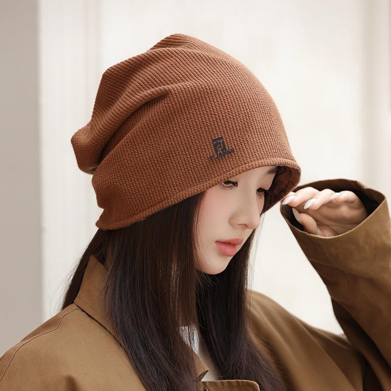 Wool Hat for Women American Casual and Versatile Cold Hat on Both Sides Can Wear Knitted Hats with A Large Head Circumference To Show Small Face