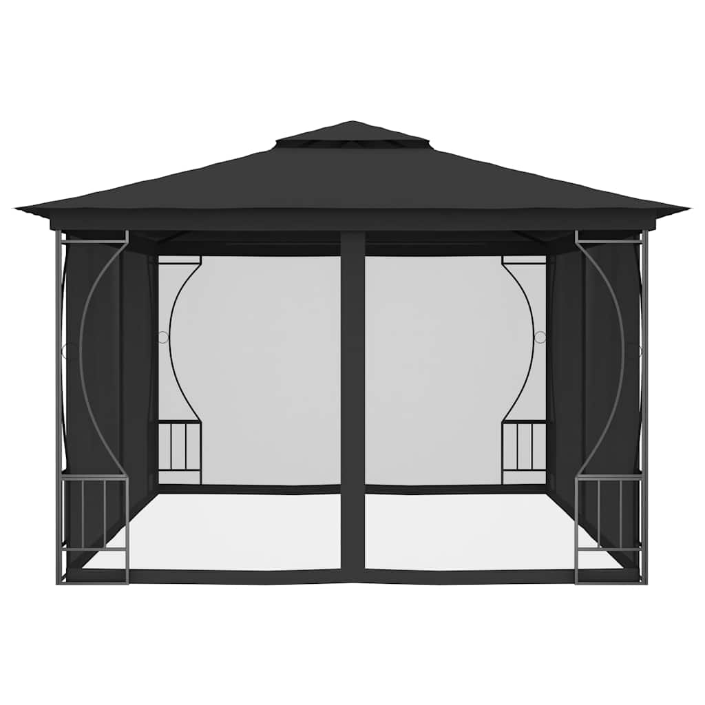 vidaXL Gazebo with Net 300x400x265 Cm Anthracite