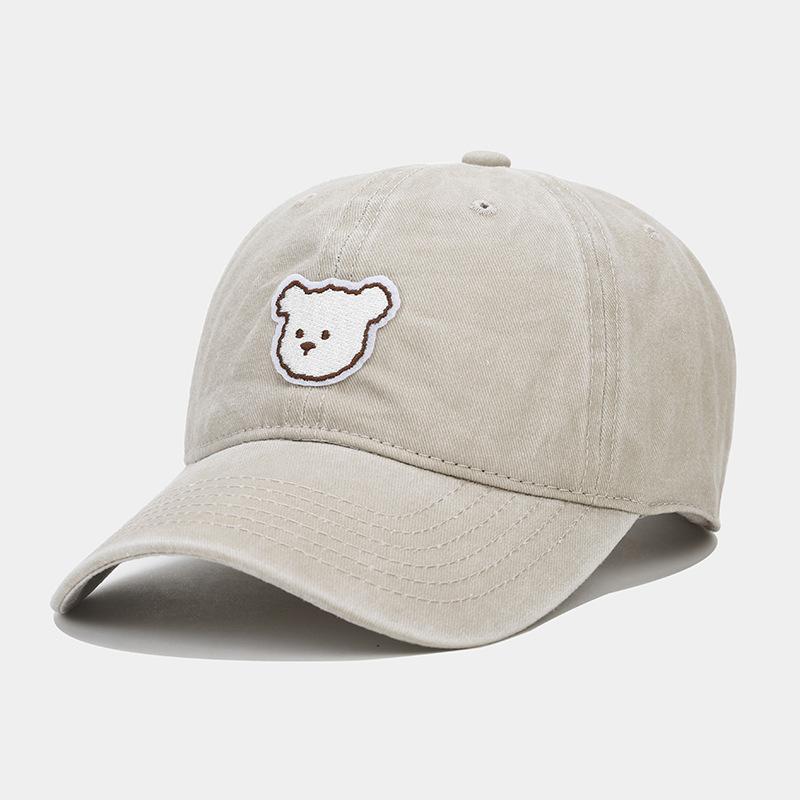 Cute cartoon bear embroidered baseball cap spring and summer soft top cap men's and women's outdoor casual versatile sun hat tide