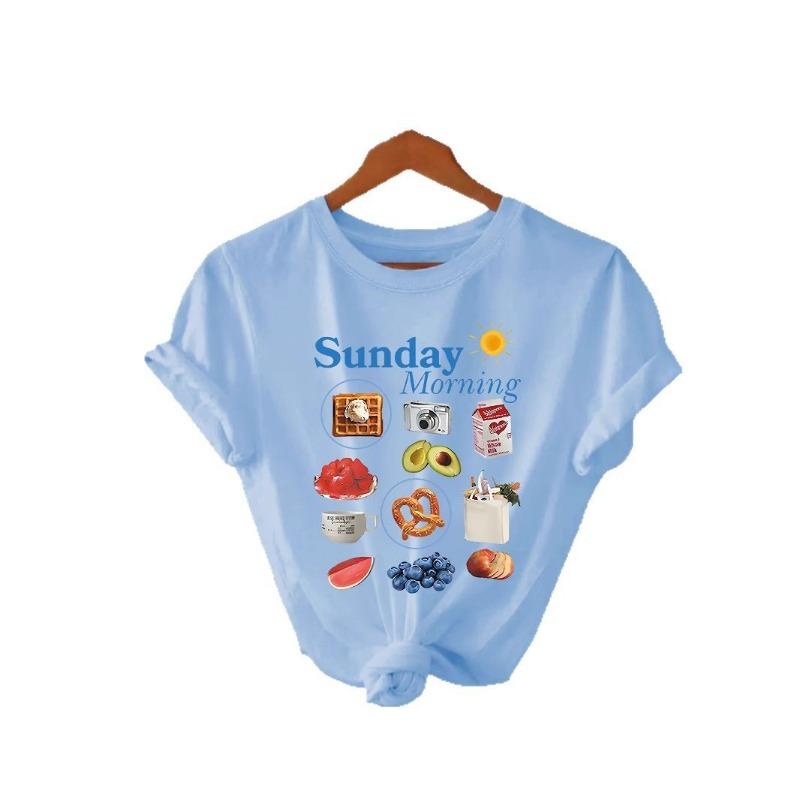 New Women's Round-neck Loose Short-sleeved Casual Pure Cotton T-shirt