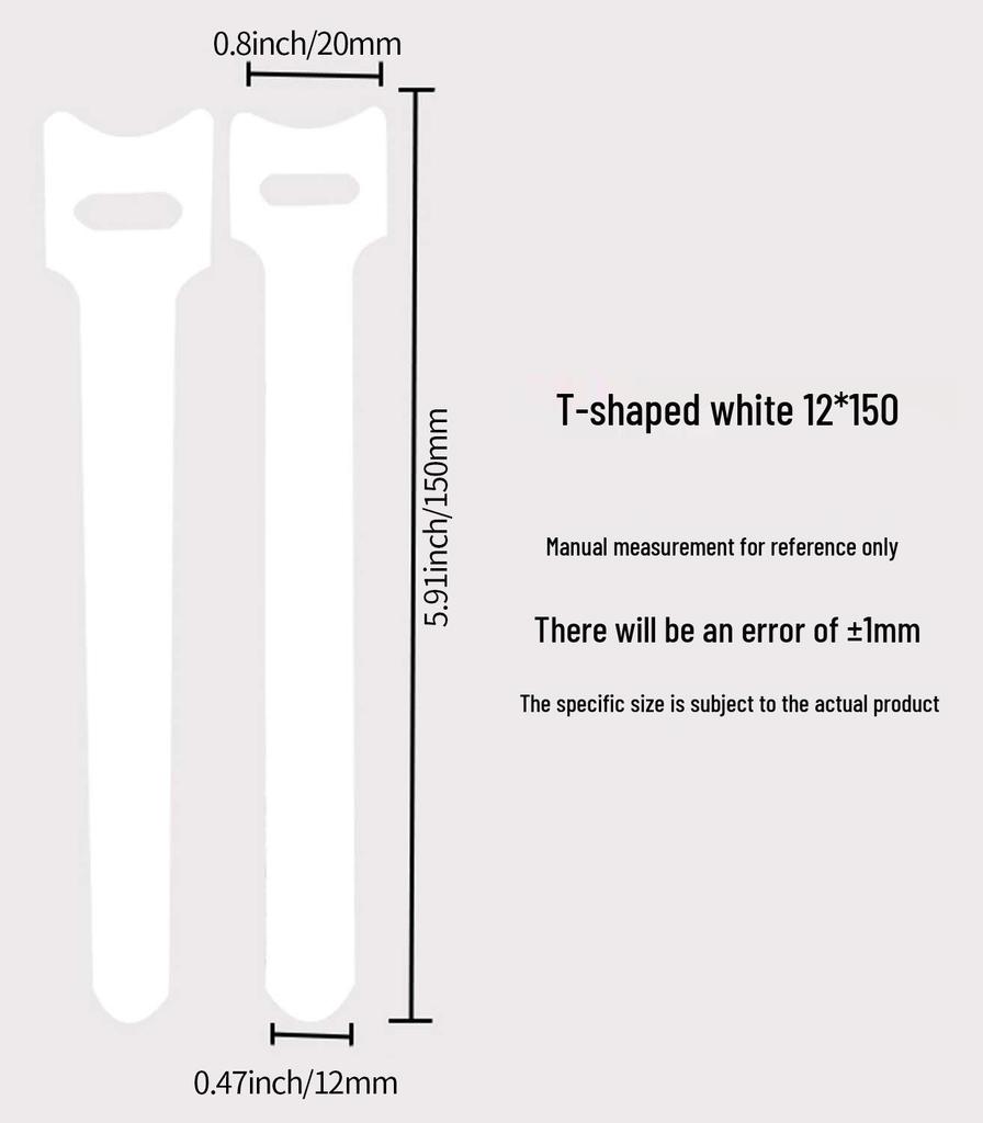 Nylon T-Type Self-Adhesive Hook and Loop Cable Ties