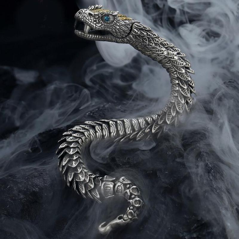Snake Bracelet Men's Trendy Ins Domineering Retro Zodiac Collectible Bracelet Bracelet