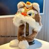 Lion Dance Plush Hat For Adults Warm Winter Earflap Beanie With Soft Faux Fur