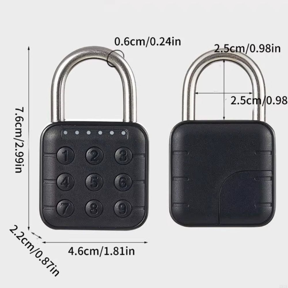 Anti-theft Smart Padlock Waterproof Electronic Door Lock Cabinet Fingerprint Lock  Outdoor