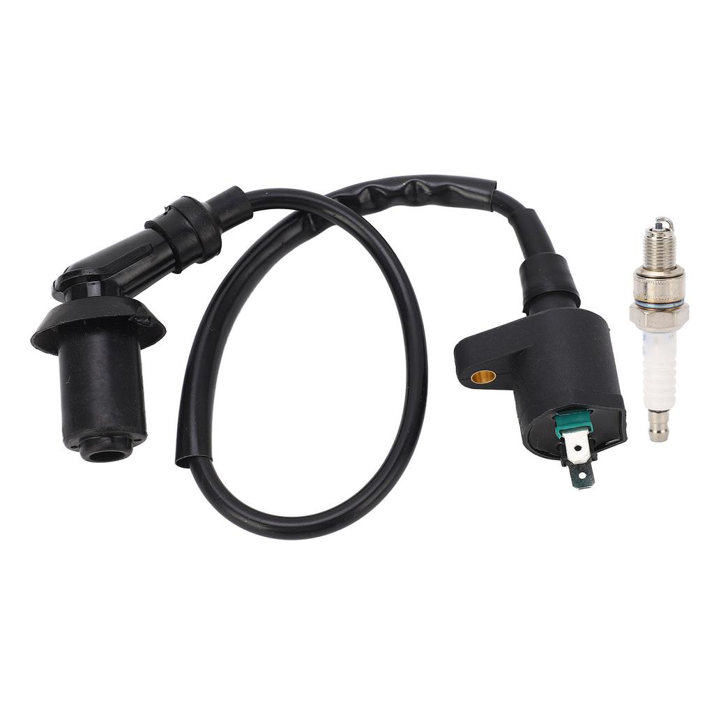9mm Motorcycle Ignition Coil Stable High Performance Ignition Coil with Spark Plug Replacement for