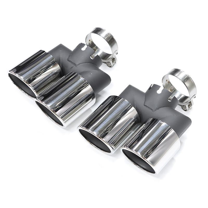 Black Stainless Steel Quad Exhaust Tips for 20-24 Land Rover Defender 90/110