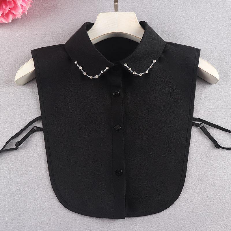 

Универсальный фальшивый воротник Женская рубашка Декоративный воротник Свитер Аксессуар Воротник рубашки Белый фальшивый воротник с бусинами