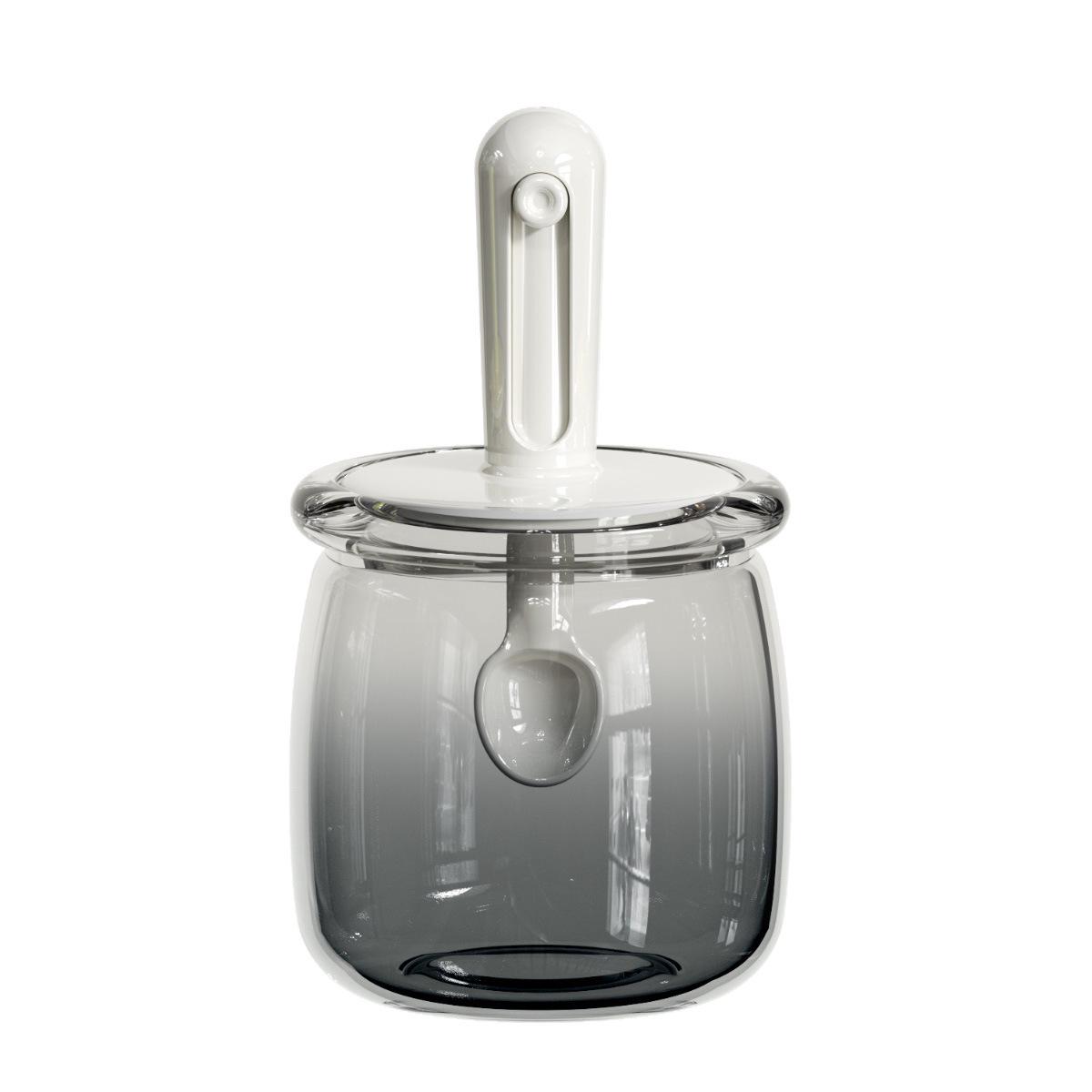 

Glass Seasoning Jars with Retractable Spoon Lid for Salt, Spices, and MSG