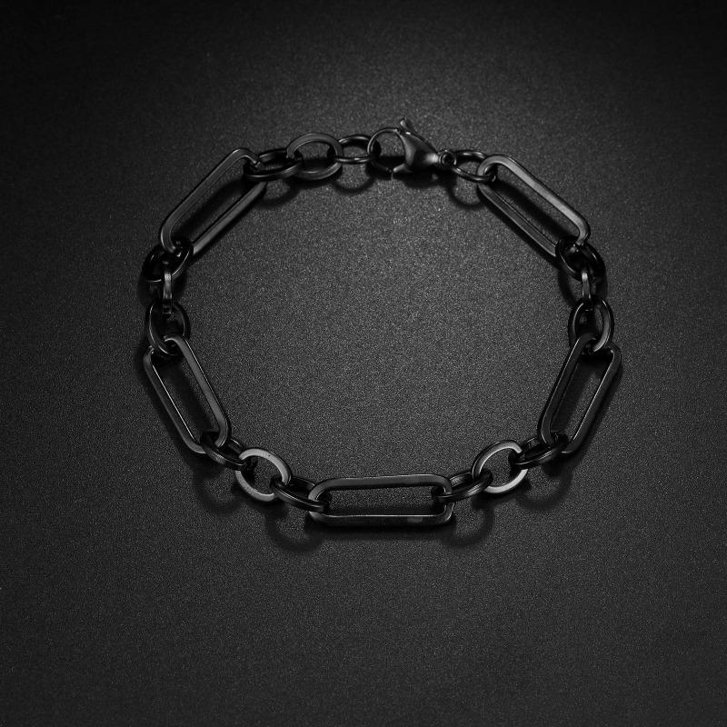 Cuban Link Stainless Steel Vintage Ins Style Bracelet - Figaro Blade Chain