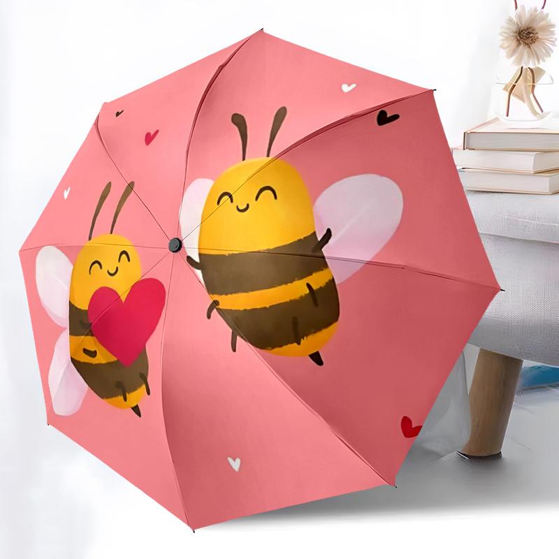 1pc Bee Love Umbrella That Opens  Closes Automatically  Perfect Gift with a Convenient Folding Mechanism 55