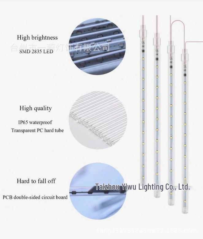 Solar-Powered Waterproof LED Meteor Shower String Lights for Outdoor Decoration