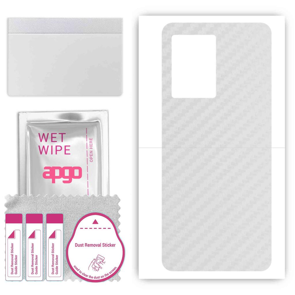 apgo Protective Skin Sticker for the back compatible with Oppo A57 5G, Wrap Film, Foil, Vinyl - Pattern Transparent Carbon