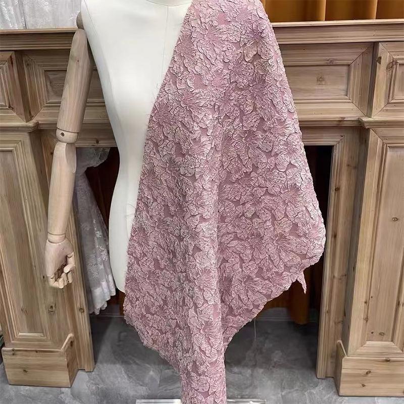 1m Vintage Relief Lily Jacquard Fabric for DIY Women's Dresses Princess Dress Children's Clothing Handmade Sewing Texture Fabric