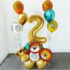 18 Pcs/set Jungle Animal Balloons Set Latex Balloon 32 Inch Gold Number Balloons Kids Birthday Party Decor