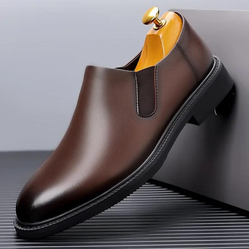 

Men Leather Classic Business Casual Dress Shoe Soft Sole Driving for Oxford Office Slip on Loafers for Adult Men 38