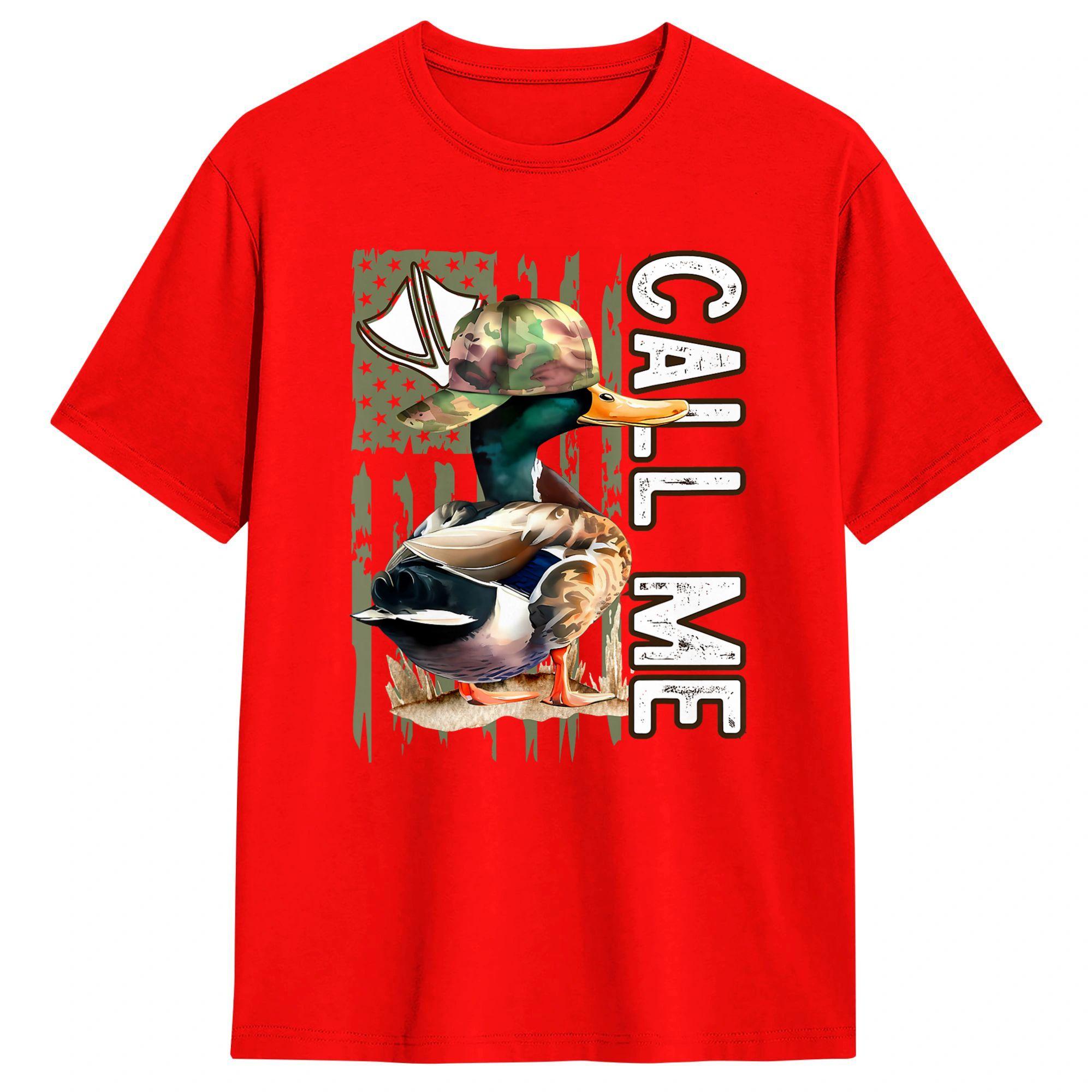 Men Call Me Mallard Duck Hunter Hunting TShirts 100 Cotton Tees Beach Short Sleeve T Shirt Crew Neck Trending Casual Tee Shirt S