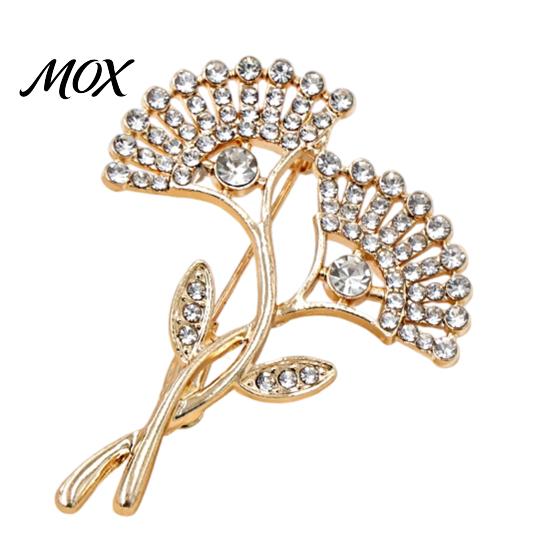 Elegant Leaf Jewelry Rhinestone Ginkgo Brooch, Sparkling Lapel Pin for Men Women, Women Brooch Decorative Badge Clothes Bag Hat Scarf Suits Accessory