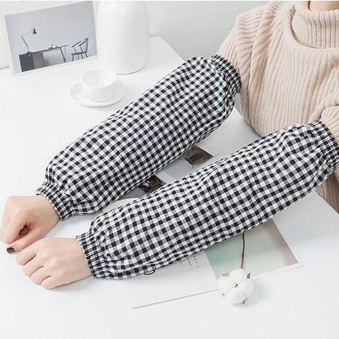 Cotton Checkered Work Sleeves 2set