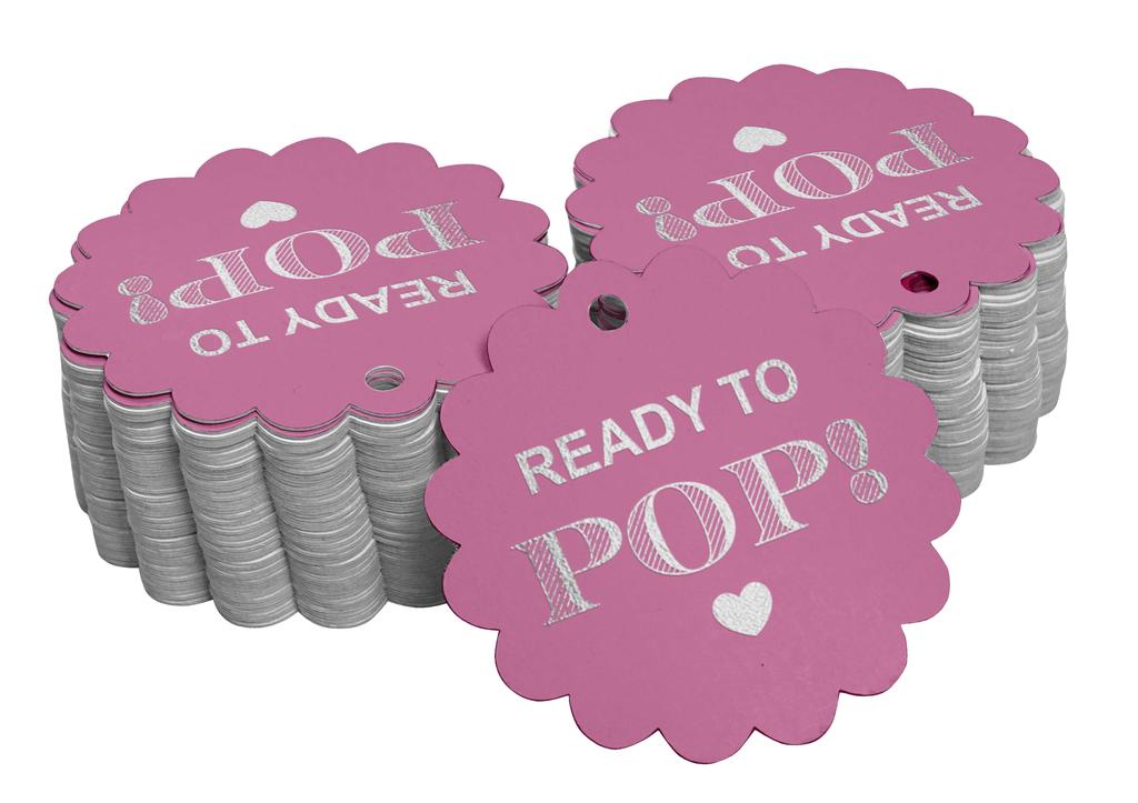 Inkdotpot Ready To Pop Baby Shower Bottle Tag Real Gold Foil Favor Hang Tags Pack Of