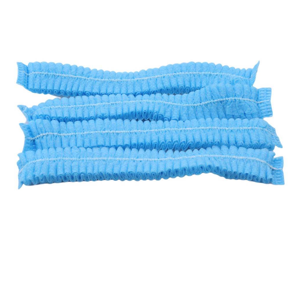 100pcs Disposable Hair Net Cap Non Woven Anti-static Hat Elastic Head Cover