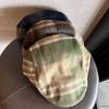 Newsboy Retro Plush Cap With Short Brim And Grid Design Fit For Autumn Fashion