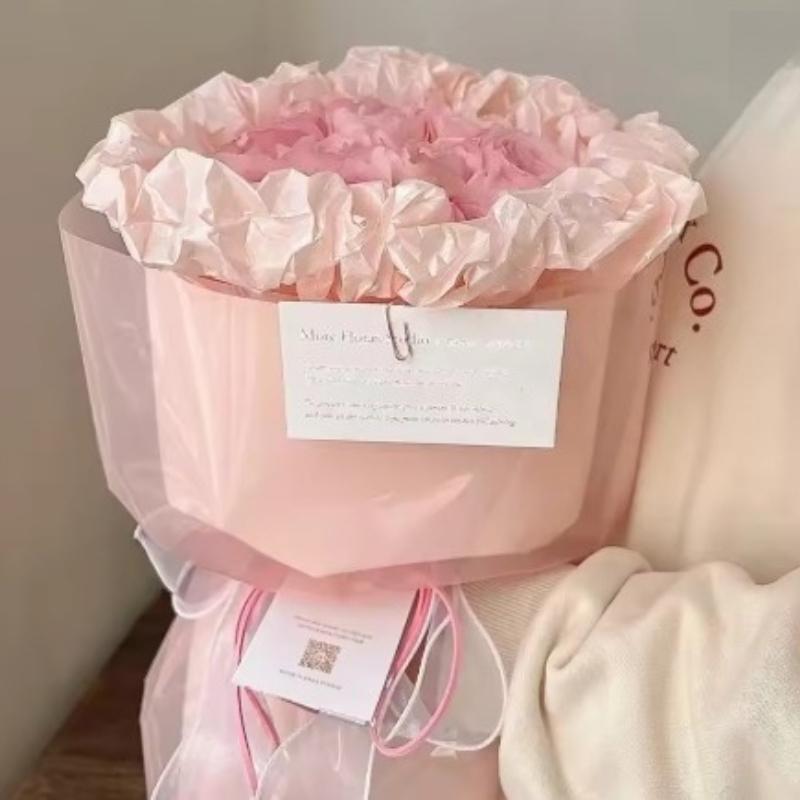 Interlining Paper Flower Bouquet Packaging Pearlescent Papers Pleated Waterproof Strong Material Wedding Birthday Gift Party Decoration DIY Paper