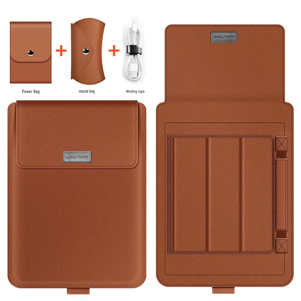 13-Inch PU Leather Laptop Stand and Protective Case with Heat Dissipation