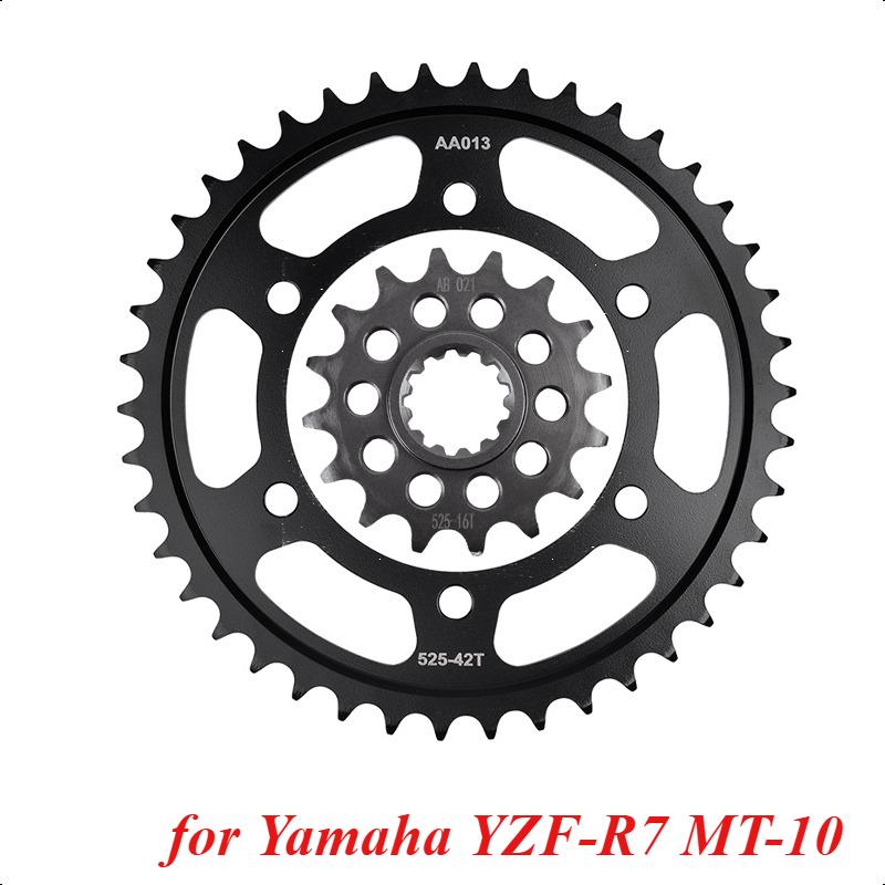 525 16T 42T Motorcycle Front Rear Sprocket Gear Wheel Cam Kit for Yamaha YZF-R7 YZF690 -2024 MT-10 MTN1000 MT-10 SP