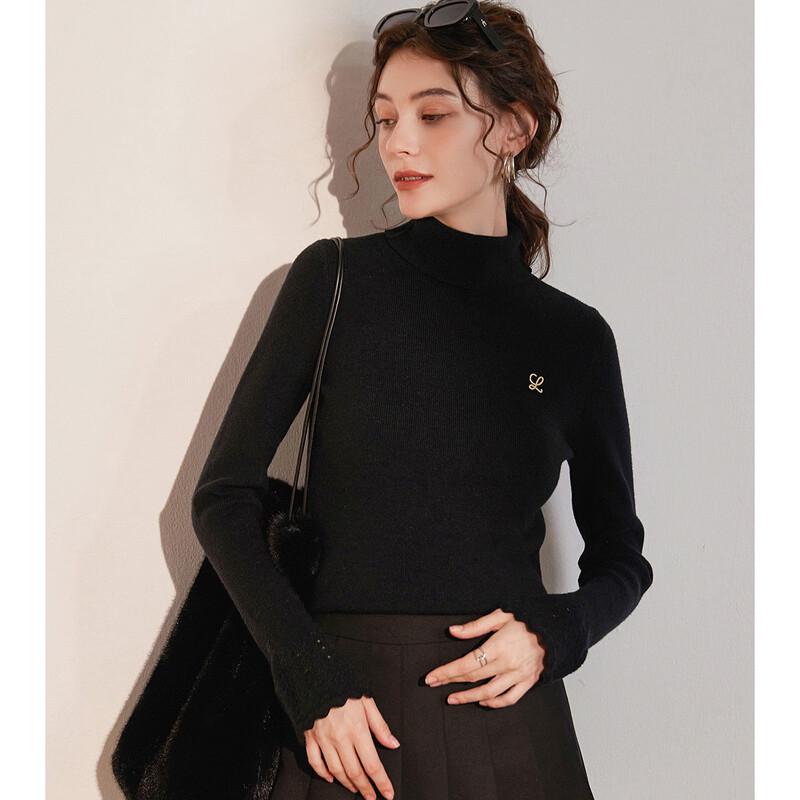 Bailuyu Women s High-Neck Flare Sleeve Knit Sweater M