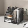 Desk Organizer Office Desktop File Rack Metal Bookstand Multi-function Storage Rack Office Supplies Folder Storage Box