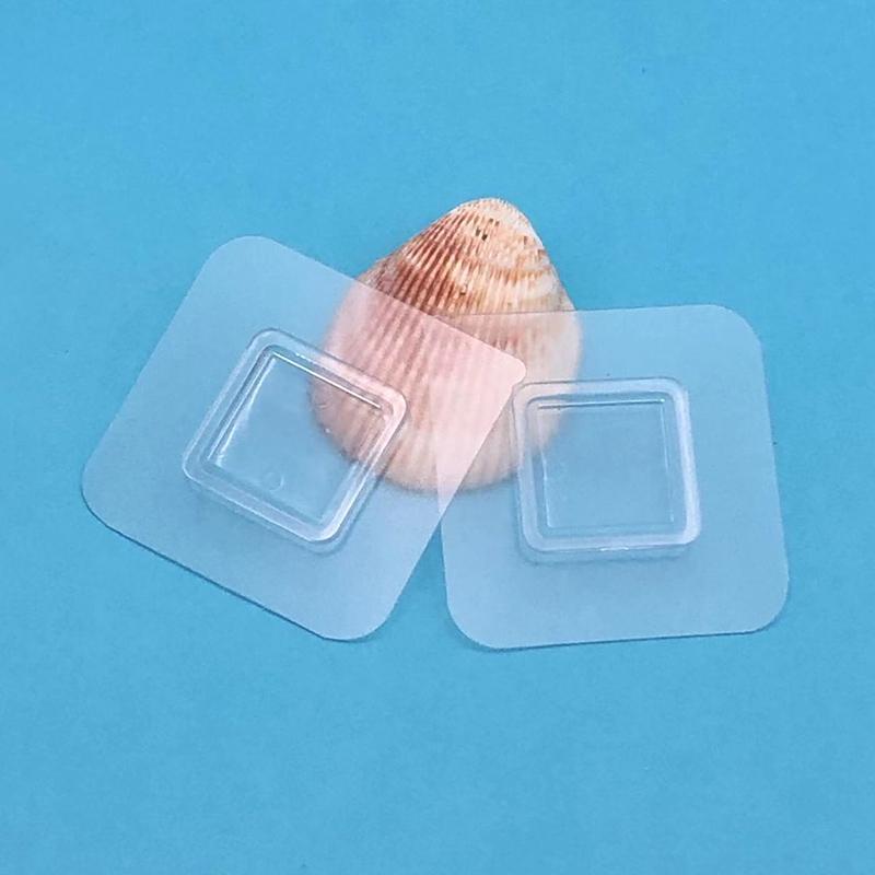 1Pcs Wall Self Adhesive Hook Transparent Wire Shelf Wall Mount Sticker Sided Fixing Patch For Kitchen Bathroom Gadget