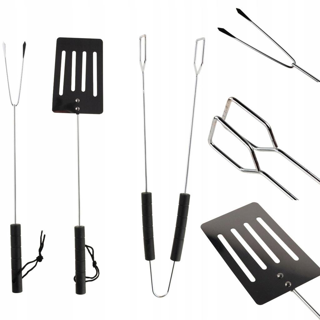 Set of Steel Grill Accessories and Utensils, 3 Pieces