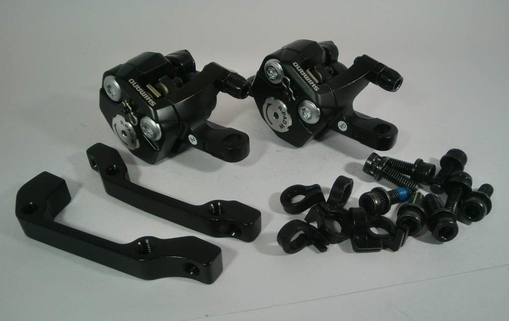 SHIMANO Road Bike Mechanical Disc Brake Black Front and Rear Set IS Mount Adapter Included 963 BR-R317