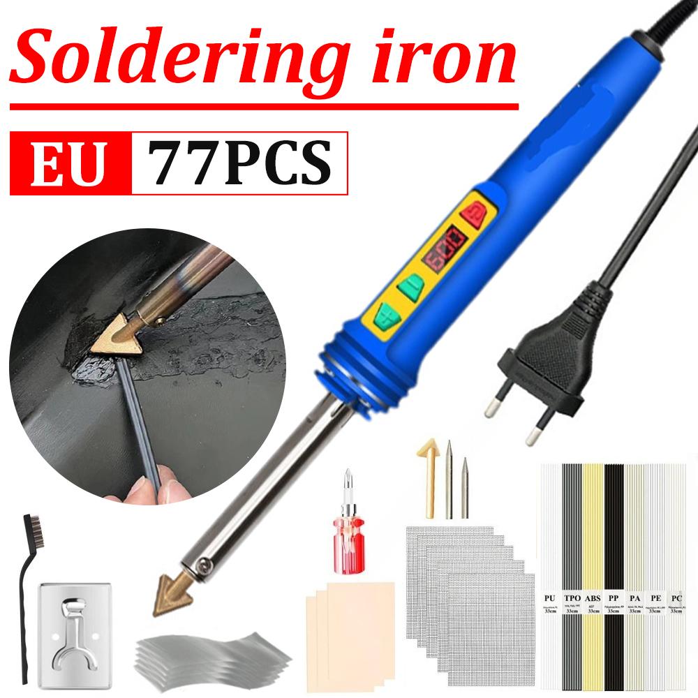 150W Temperature Control Plastic Welding Kit LED Soldering Iron Gun Car Bumper Repair Tool Fast Heating Plastic Welder