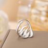 Cazador Geometric Wavy Ripple Women's Ring Adjustable Stainless Steel Finger Rings Trend 2025 Jewelry Wholesale Birthday Gifts