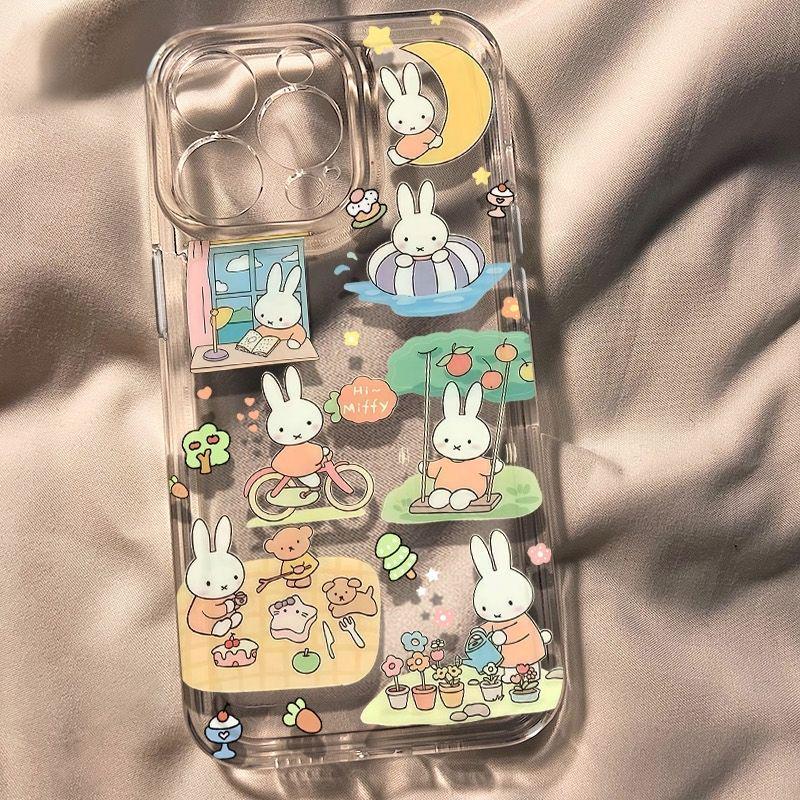 

Прозрачный мультяшный чехол «День Миффи» для Apple iPhone 13Pro, 14, 15, 16, 17 Pro Max, XS Apple 15