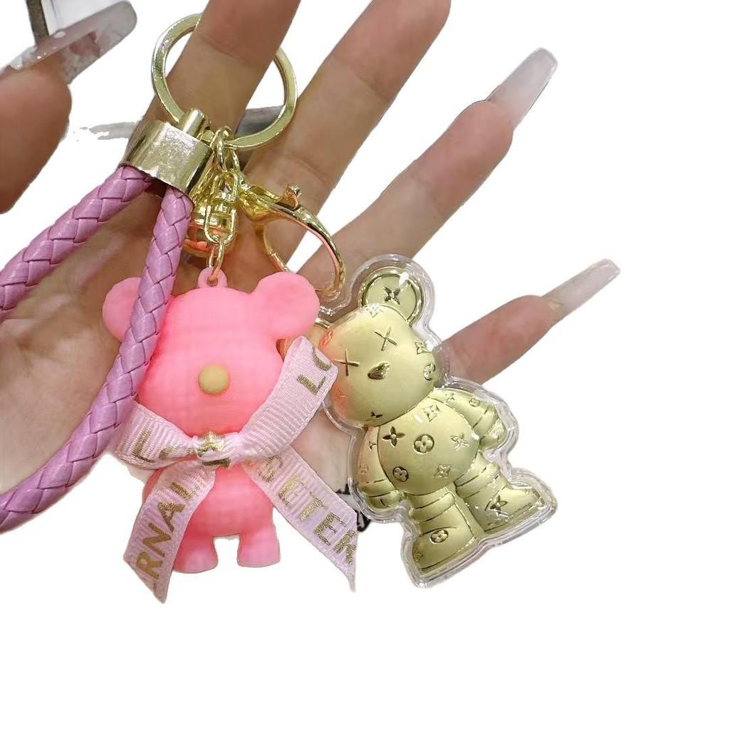 999 Fine Gold Bear Keychain Pendant: Mobile, Bag & Car Accessory