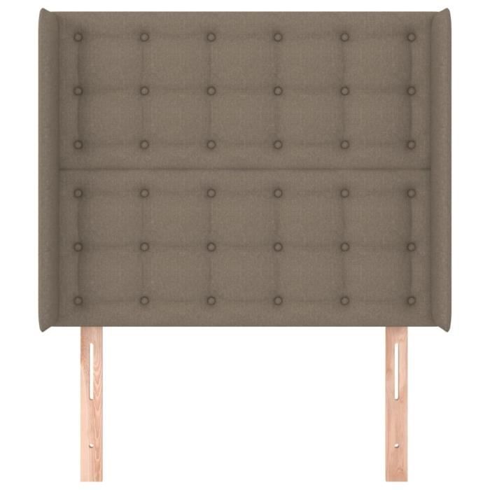 VidaXL Tête de lit avec oreilles Taupe 103x16x118-128 cm Tissu3120008