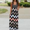 Womens Striped Long Boho Dress Lady Beach Summer Sundrss Maxi Dress Plus Size