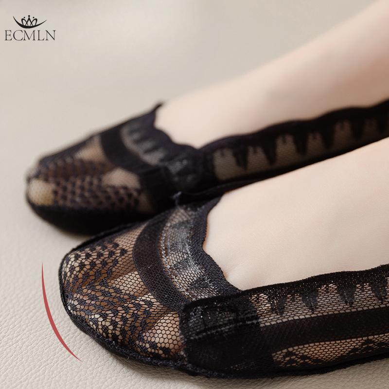 Women Summer Thin Non-slip Sock Invisible Short Lace Boat Socks